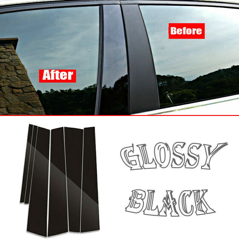 Piano Black Pillar Post Door Window Molding Strip Trim for Nissan Armada 2005-15