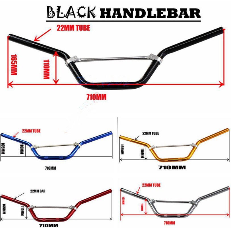 22mm 7/8 inch handlebar stem and handlebar for Dirt Pit bike CRF50, Taodao 110 125