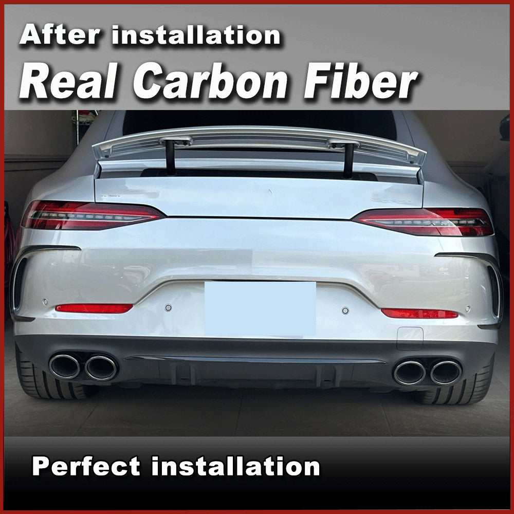 for Mercedes-Benz GT X290 GT43 GT50 53 REAL Carbon Rear Bumper Fins Canards