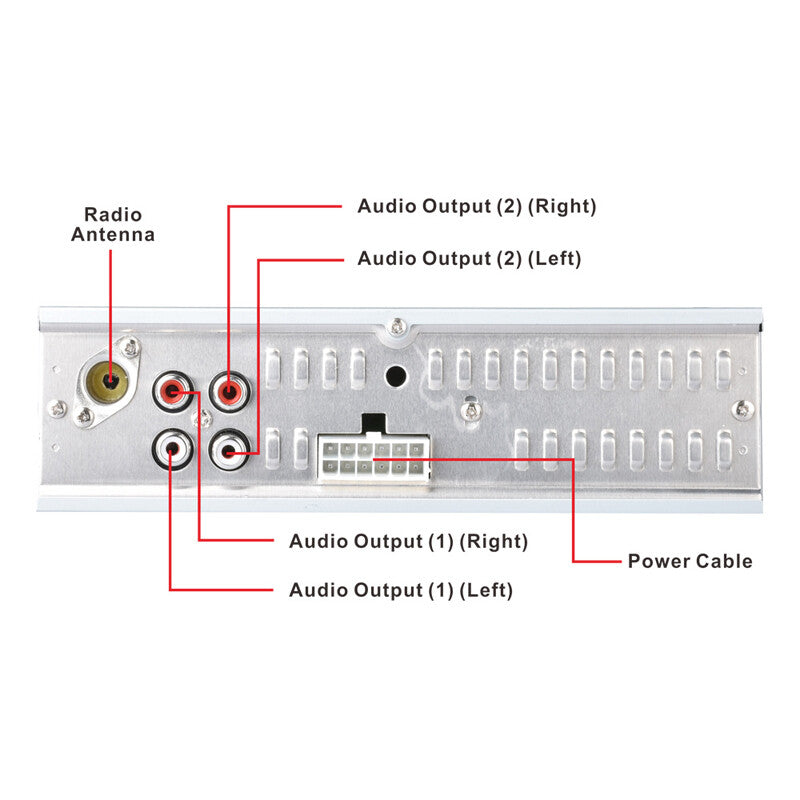 12V Single DIN Car Stereo Receiver with Built-in Microphone, Bluetooth, and USB Audio Radio n