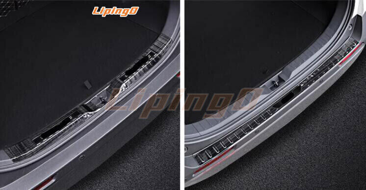 Black Titanium Rear Bumper Protector Plate Guard 2PCS 19-24 For RAV4 B n