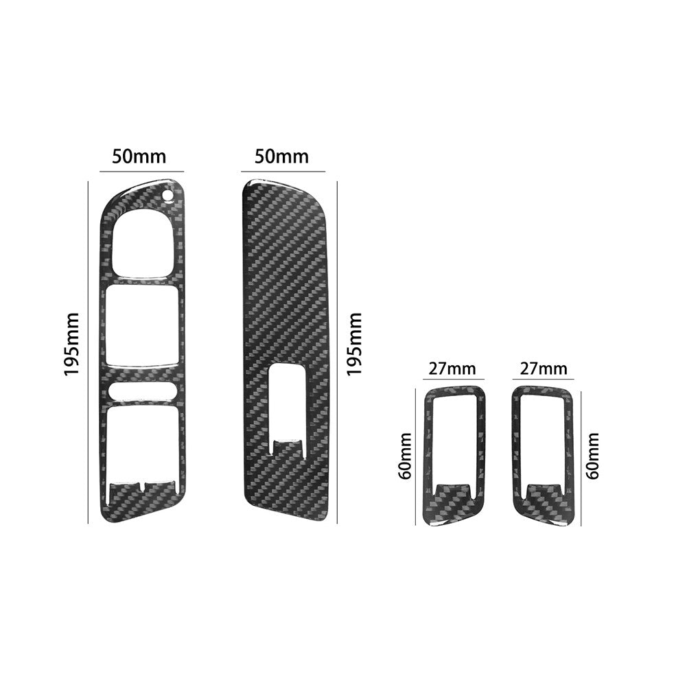 Carbon Fiber Rear Door Window Lift Panel Cover Trim for Camry 2007-2011 v