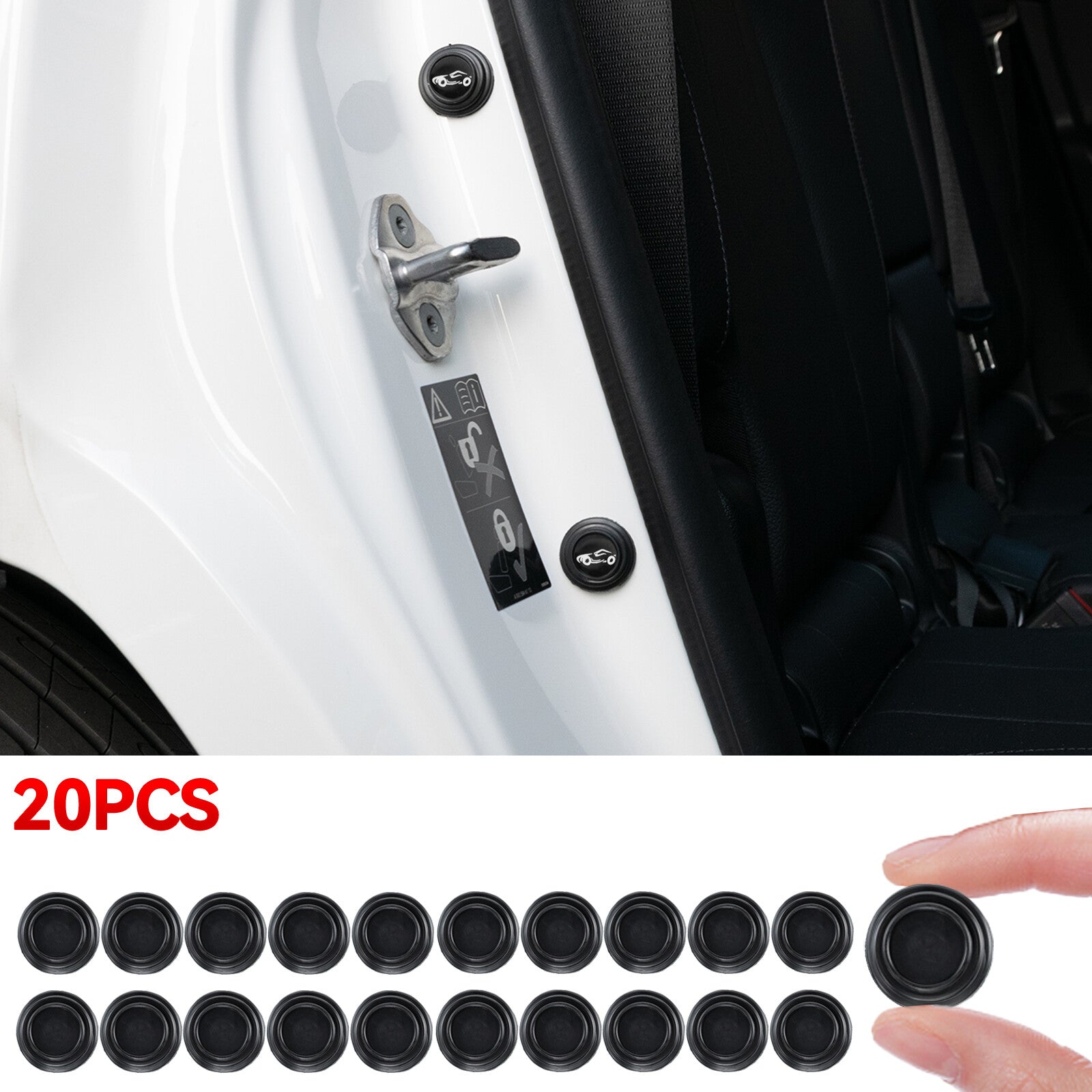 20pcs Car Auto Door Anti-Shock Silicone Pad Shock-Absorbing Gasket Accessories