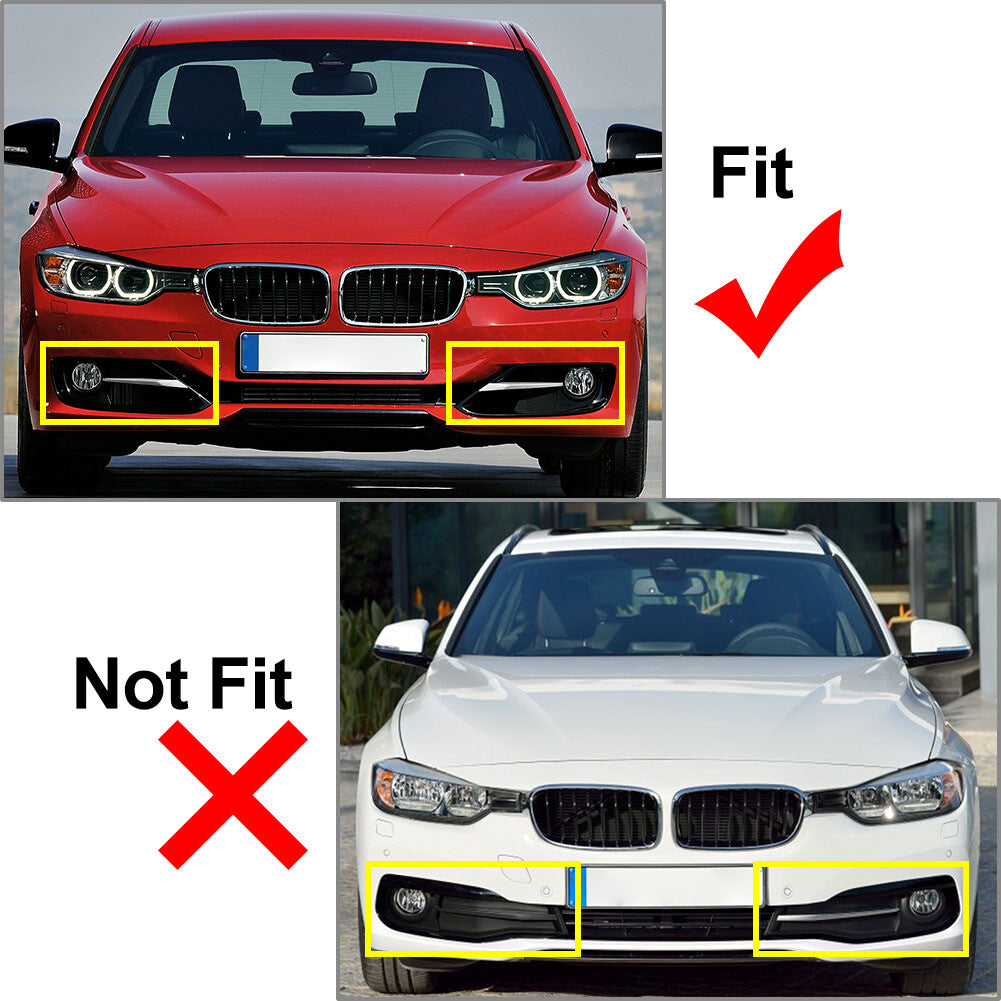 Front Bumper Fog Light Lamp Grille Decorative Trim Strip for BMW F30 F31 2012-15