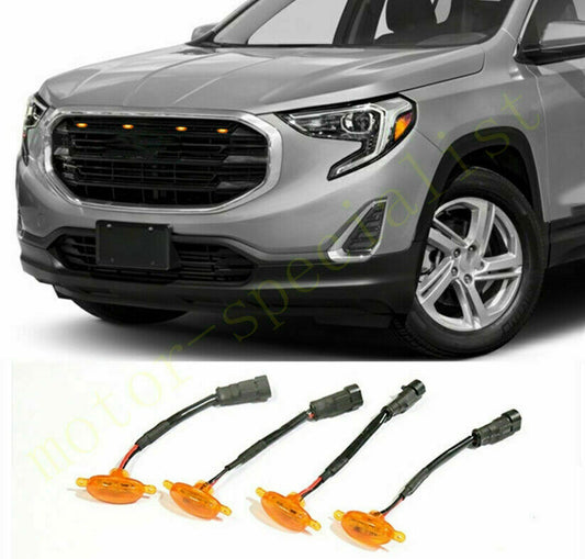 for GMC Terrain 2018-2023 Style Grille Led Amber Light Grill Cover Trim