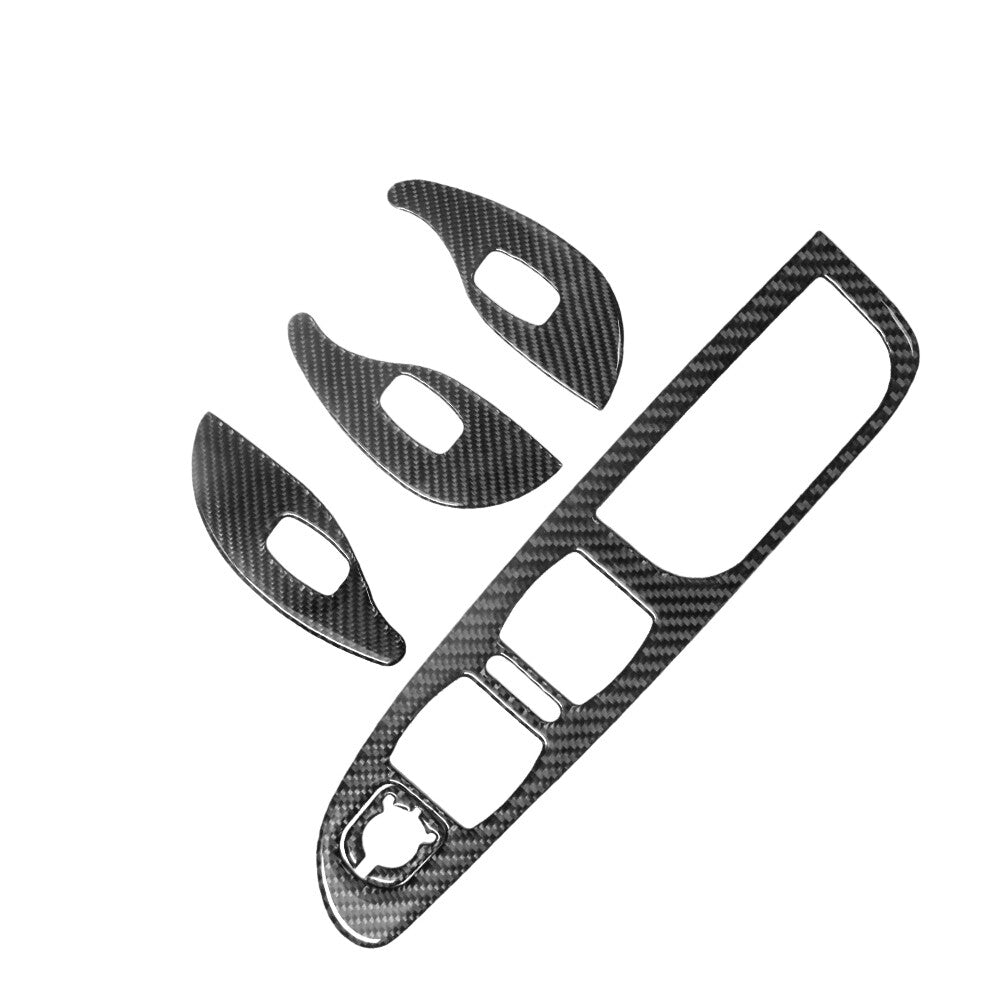 Red Carbon Fiber Exterior Car Window B-Pillar Cover Trim Strip for Model Y v
