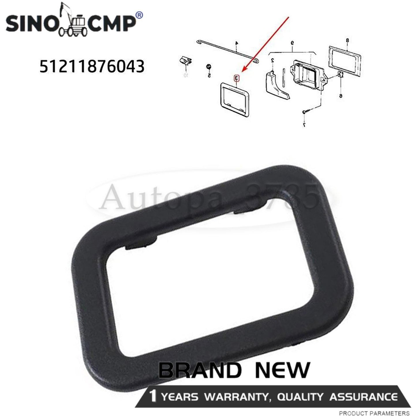 2x Interior Door Handle Cover Trim Bezel Fit for E30 E28 E24 E23 51211876043 NEW