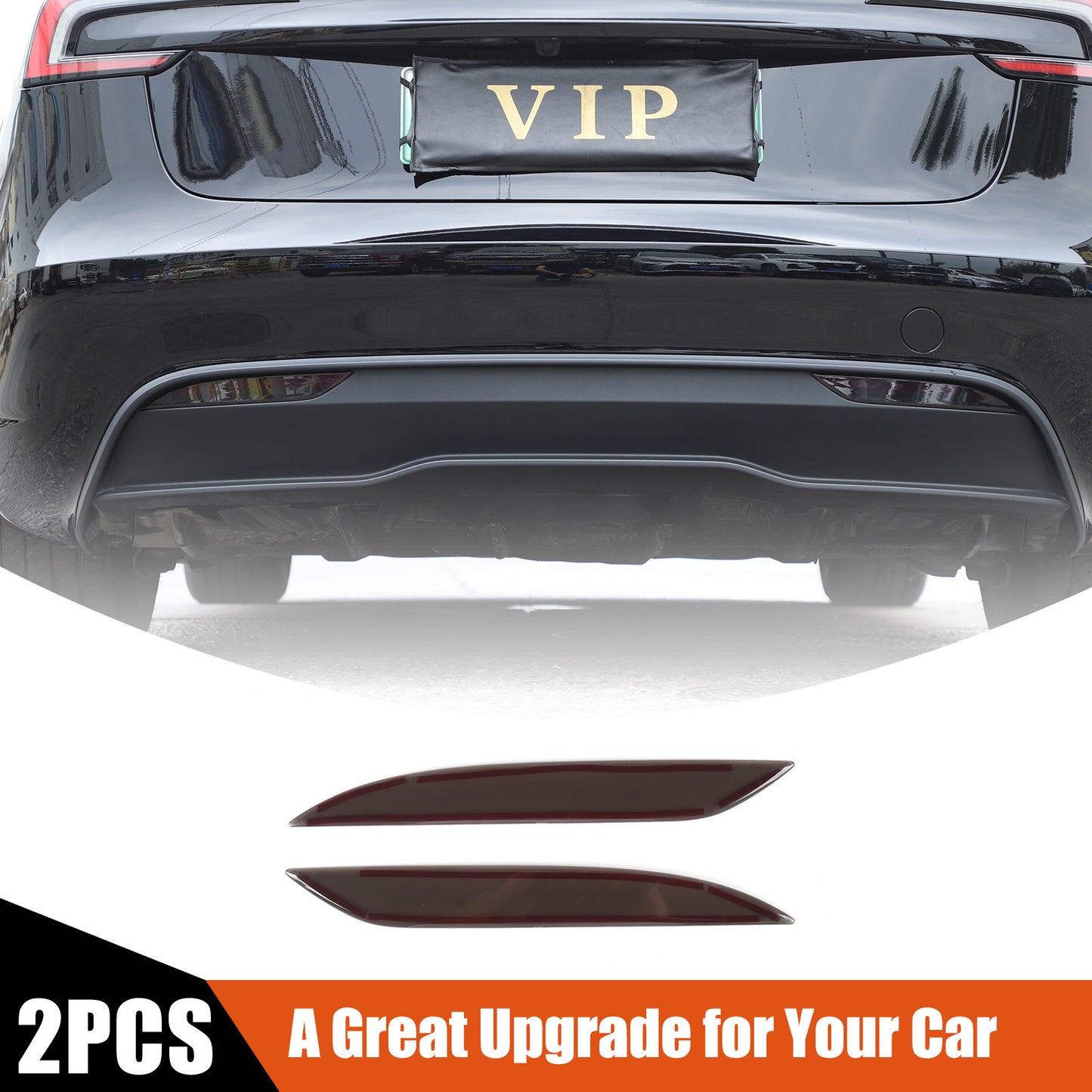 Black rear fog light cover trim border for Model 3 Highland 2024- n