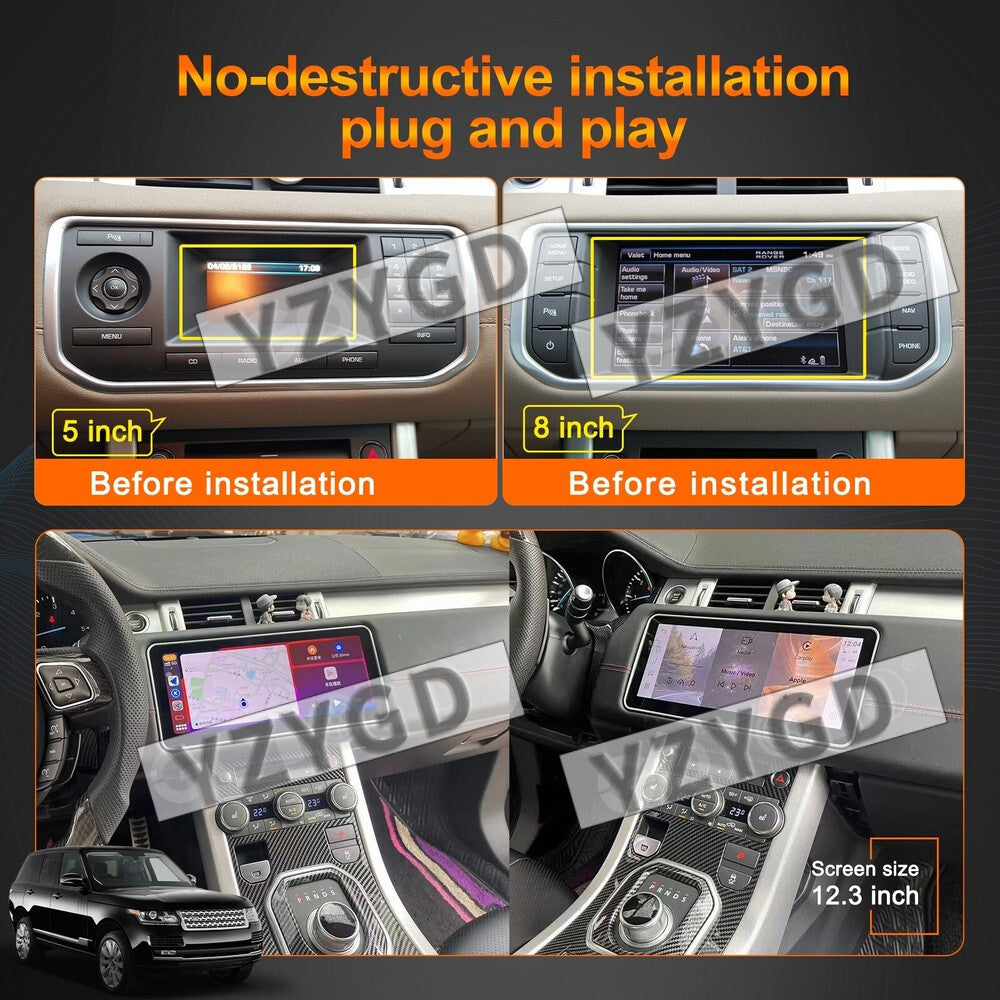 for Land Rover for Range Rover Evoque 2011-2018 12.3 Screen CarPlay Car Radio GPS