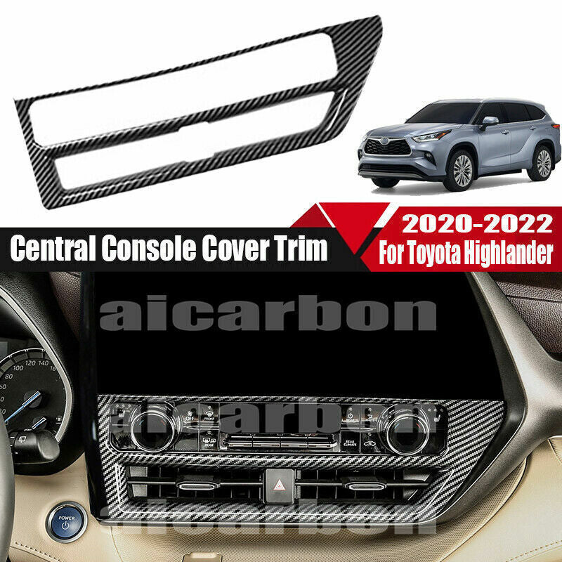 for Toyota Highlander 2020-22 Carbon Fiber Central Console Navigation Frame Trim