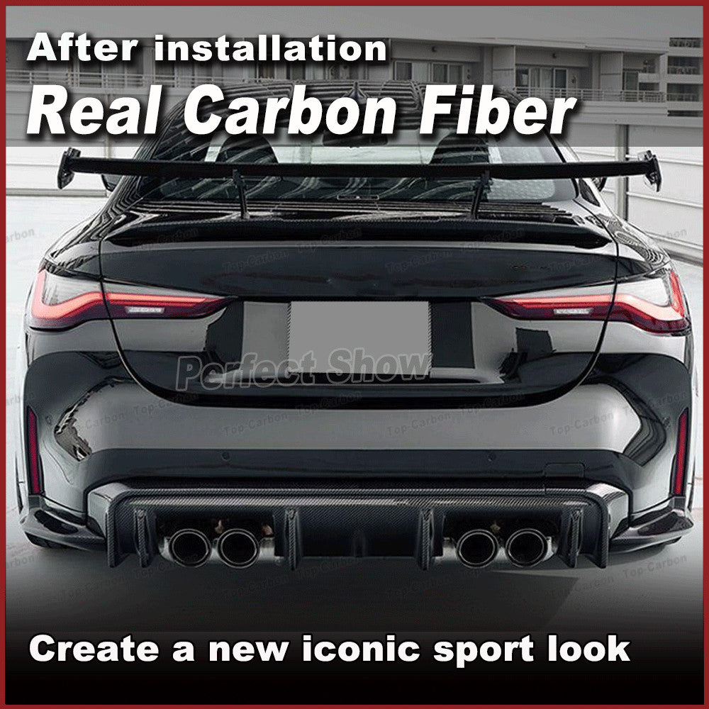 for BMW 4 Series G82 G83 M4 2021-23 REAL CARBON Rear Bumper Diffuser Lip Spoiler