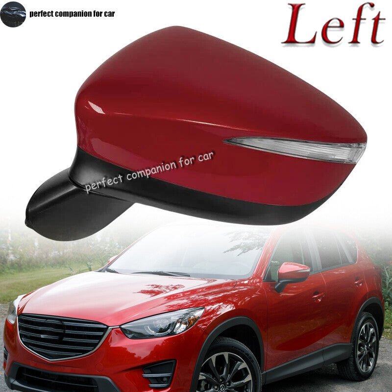 Left Side Door Mirror Heated Turn Signal Lamp for Mazda CX-5 CX5 2015-2016 Red Q