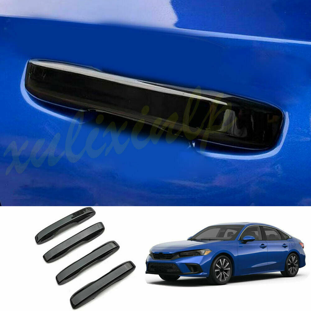 For 2022 2023 for Honda for Civic ABS Glossy Black Car Outside Door Handle Cover Trim 4X