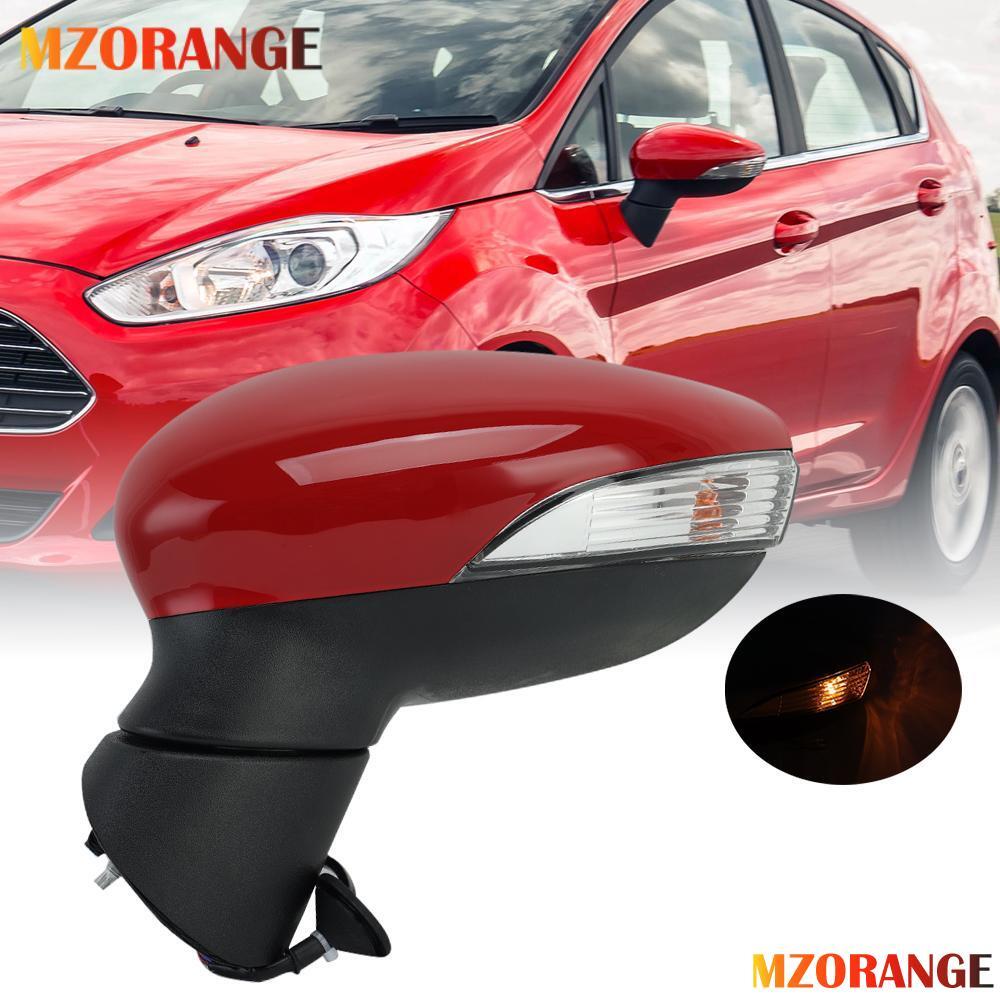F¨¹r for Ford Fiesta MK7 08-12 Links Au?enspiegel Beheizbar Manuell Spiegelglas Rot