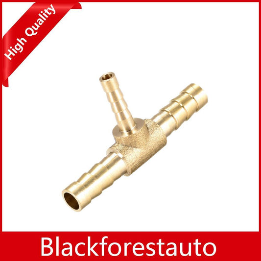 Fitting Fuel Connector Tee 3-Way Hose Barb Brass 1/4 X 1/8 X 1/4 6mm 4mm 6mm Q