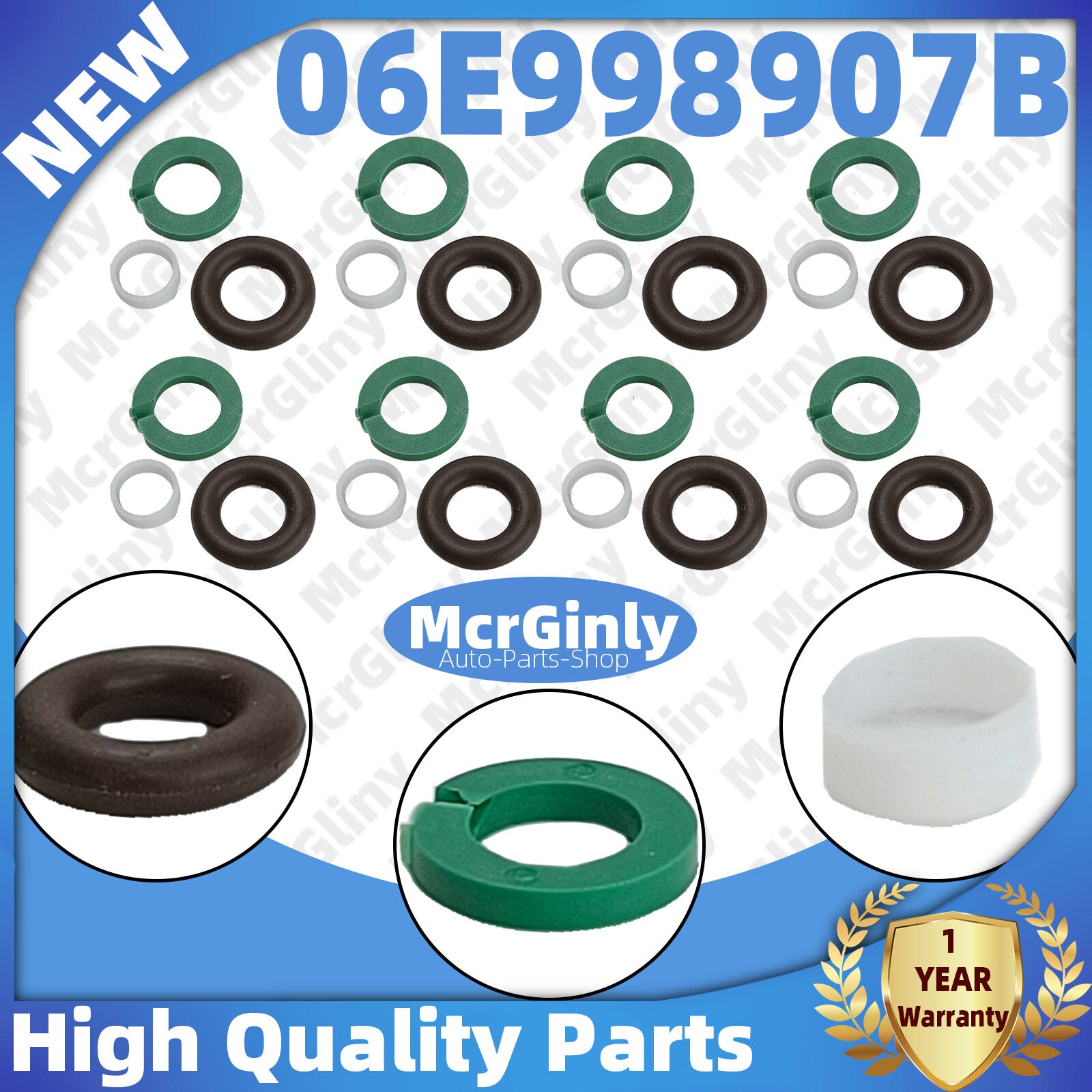 8-piece fuel injector O-ring seal repair kit for Audi for A8 S7 RS4 RS7 #06E998907B- n