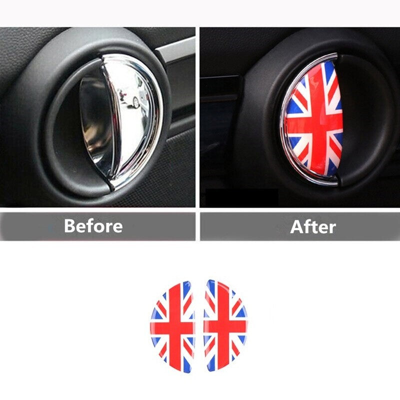 2. 3D Union Jack Door Handle Stickers for Mini Cooper Countryman R60 and Paceman R61 - n