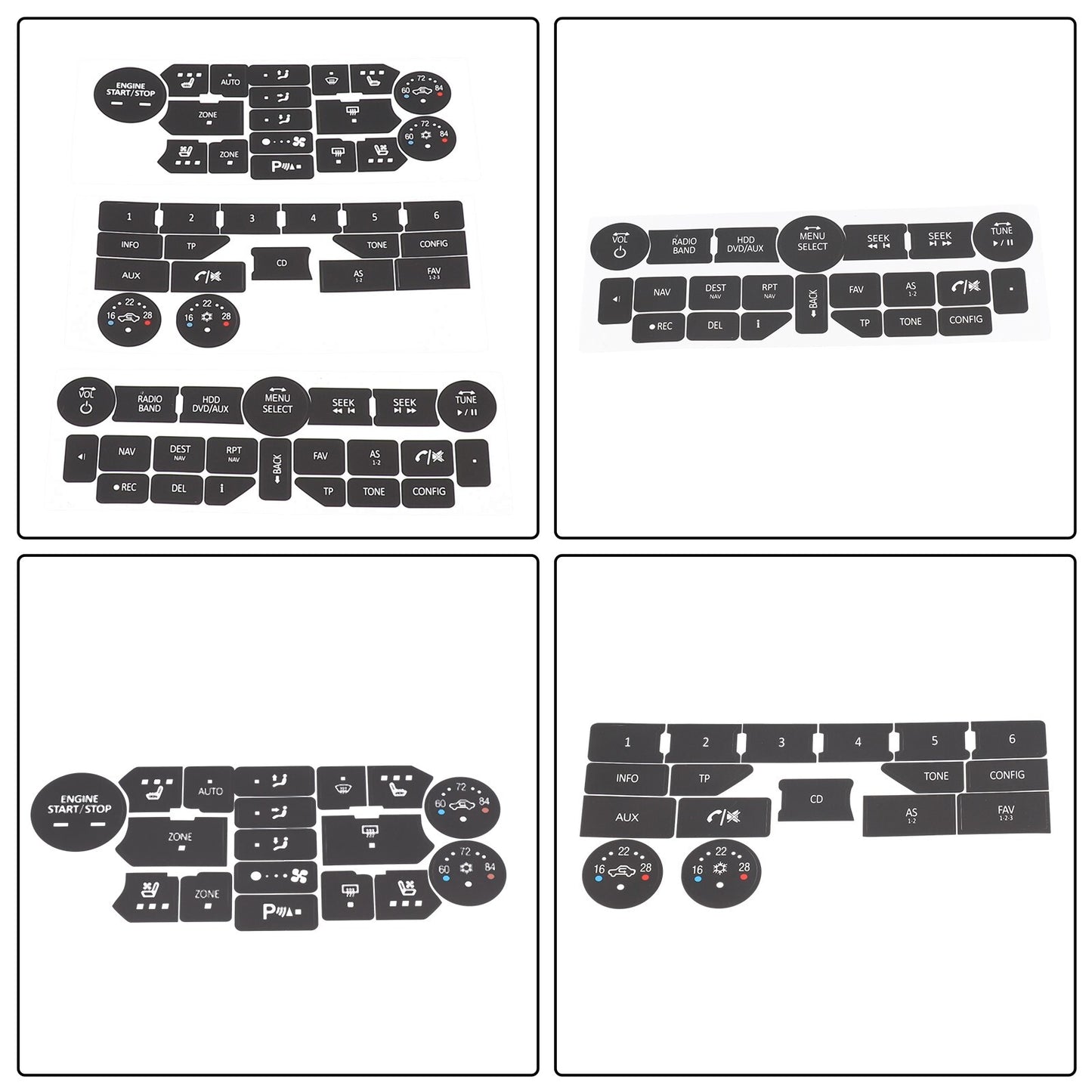 Button Repair Stickers for SAAB 9 5NG 9 4X Vinyl Material