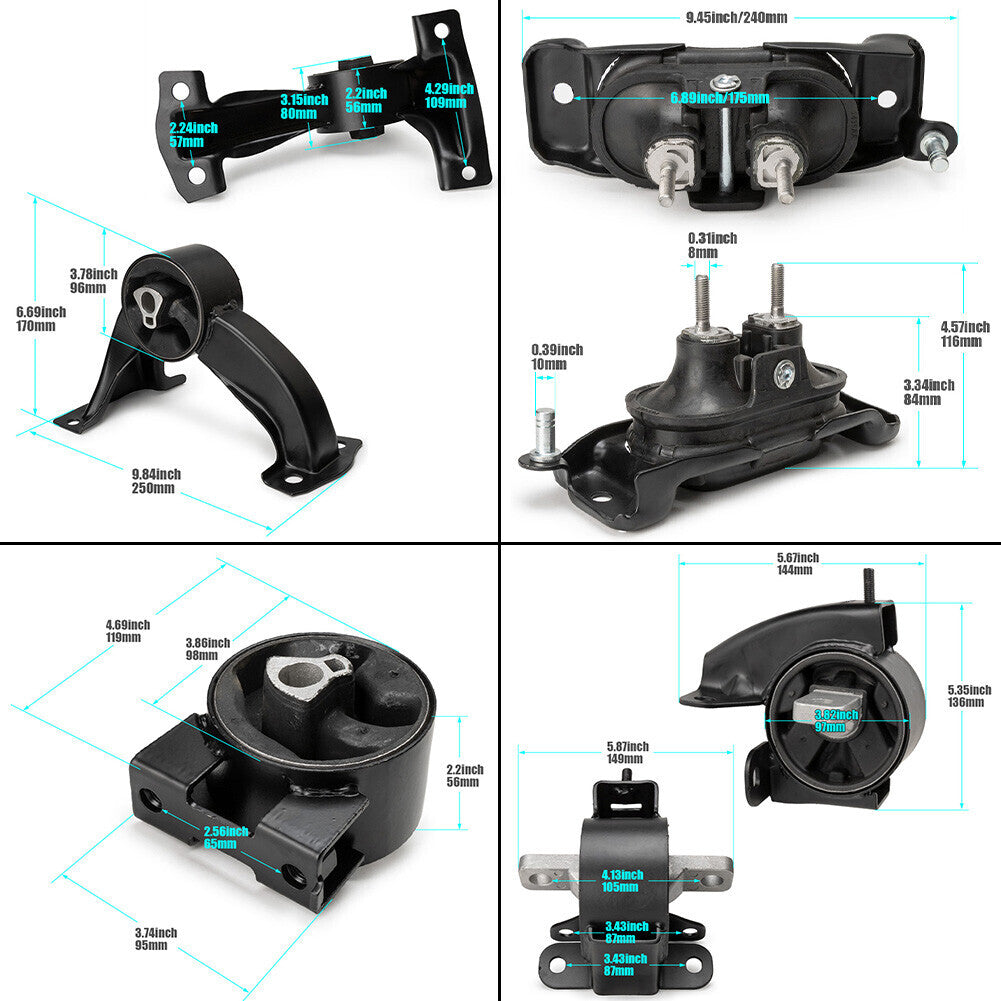 4x Engine Trans Mount For 2008-10 for Chrysler for Dodge Town Country Grand Caravan