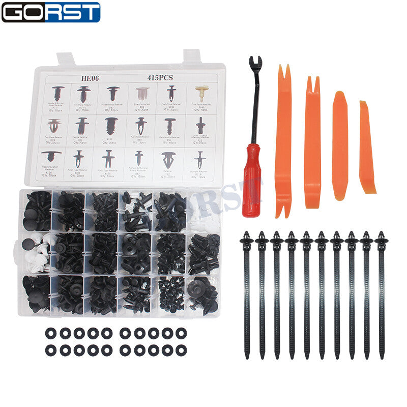 415-piece set of plastic rivets, mudguards, bumper push-button clips, and for Dodge for Jeep tools
