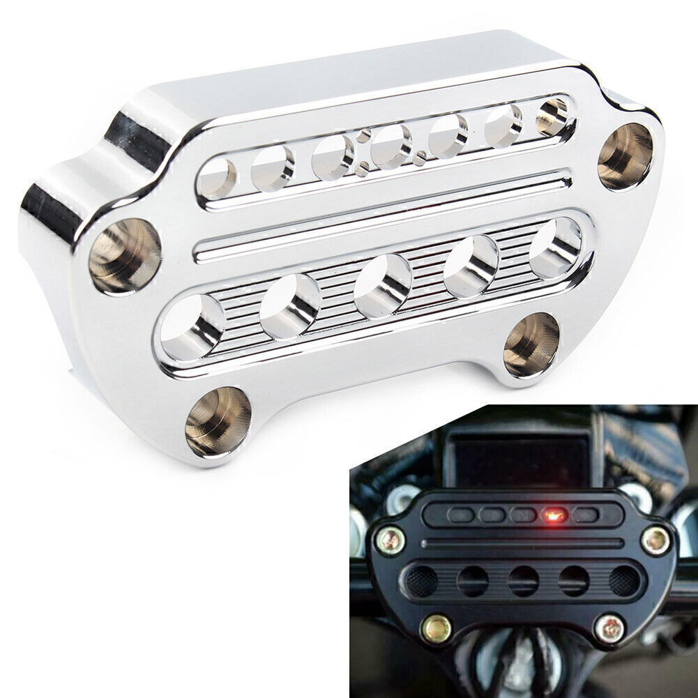 Chrome Indicator Handlebar Riser Clamp Cover for Harley Sportster XL883 XL1200 Q