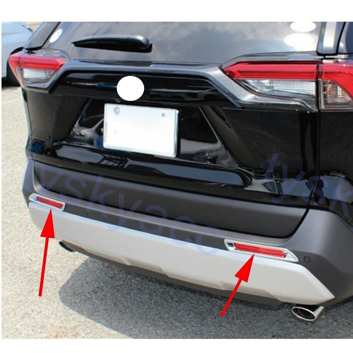 Fit for Toyota RAV4 2019-2024 Chrome Rear Bumper Fog Light Tail Lamp Frame Trims
