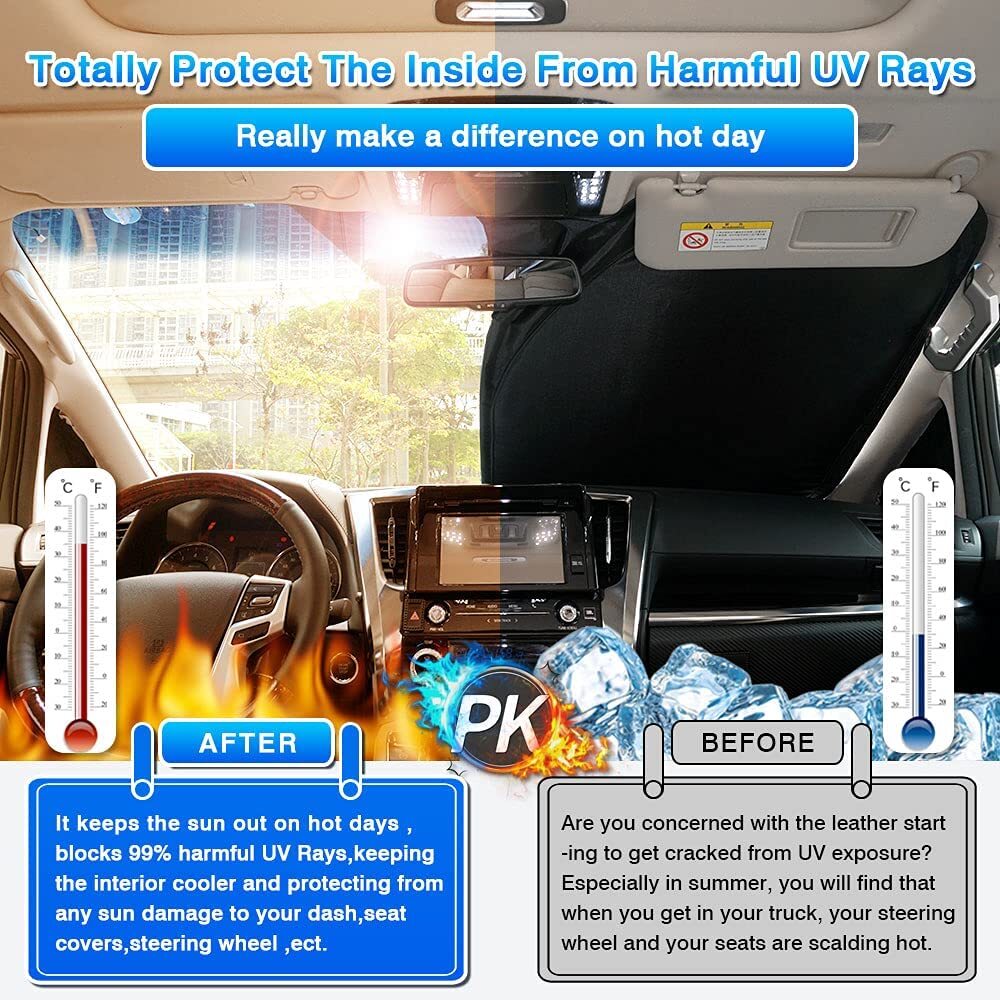 Suitable for 2015-2020, pickup windshield sunshade UV block cover sun visor. n