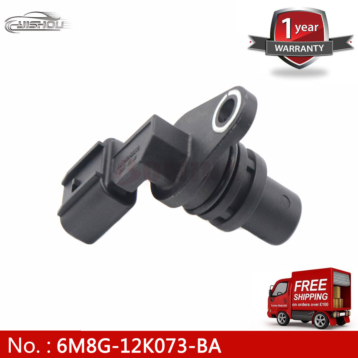 Crank position sensor 6M8G-12K073-BA, compatible with for Ford for Mazda 6M8Z-12K073-AA, new.