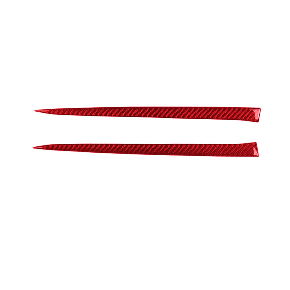 2x Red Carbon Fiber Front Face Bumper Cover Trim for Toyota Supra A90 2019-2022