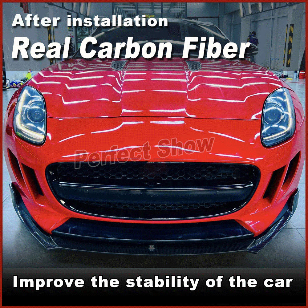 Fit for Jaguar F Type X152 2015-2018 REAL Carbon Fiber Front Bumper Lip Spoiler