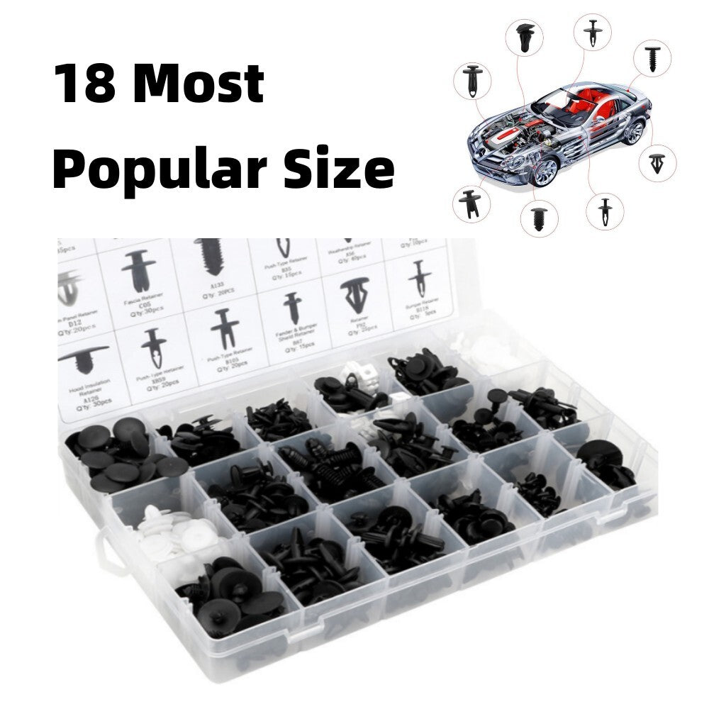 415-piece pack of car fasteners and clips, 18 sizes available, selling plastic rivets. n