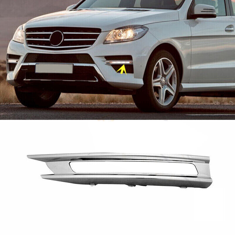 Left Side Front Fog Light Chrome Trim Bezel Fit for Benz W166 ML350 2012-2015