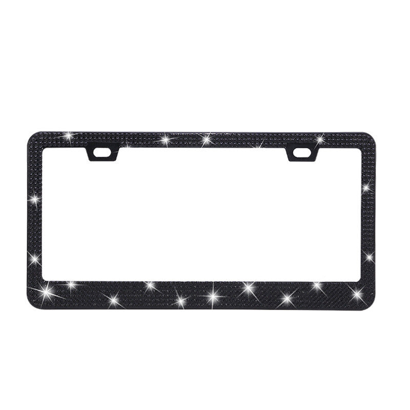 Bling License Plate Frame Glitter Crystal Sparkling Rhinestone Tag Q
