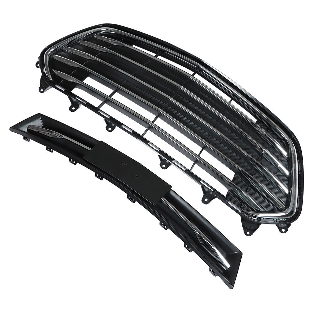 2-Pack Black Plastic Front Bumper Upper and Lower Grilles for 2017-2020 Trax n