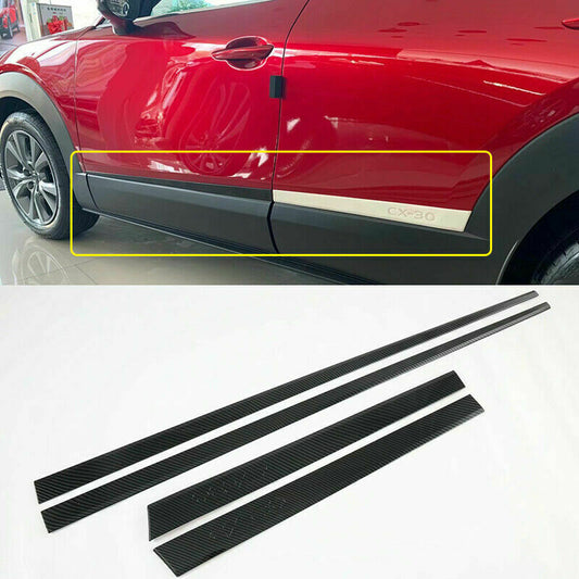 Carbon Fiber Door Body Molding Side Panels Guard Decor for Mazda CX-30 2020-2024