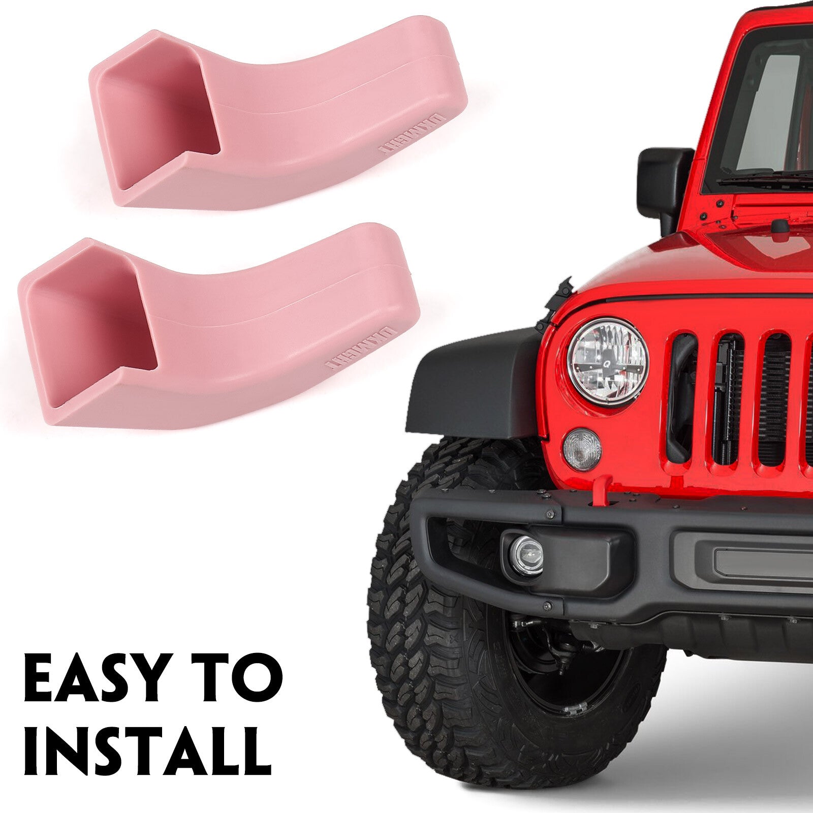 Pink Bumper Tow Hook Covers (Upgrade) for 07-23 for Jeep for Wrangler JK/JL Gladiator Q