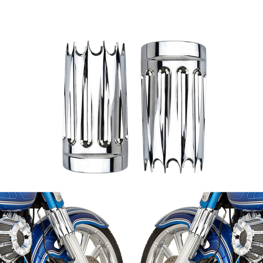 Chrome CNC Slider Fork Cover Fit for Harley Touring Electra Road Glide 1984-2023 Q