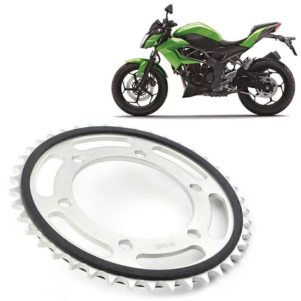 Steel Rear 42T Motor Engine Chain Drive Sprocket Kit Fit for Kawasaki Z2502015-2016 Q