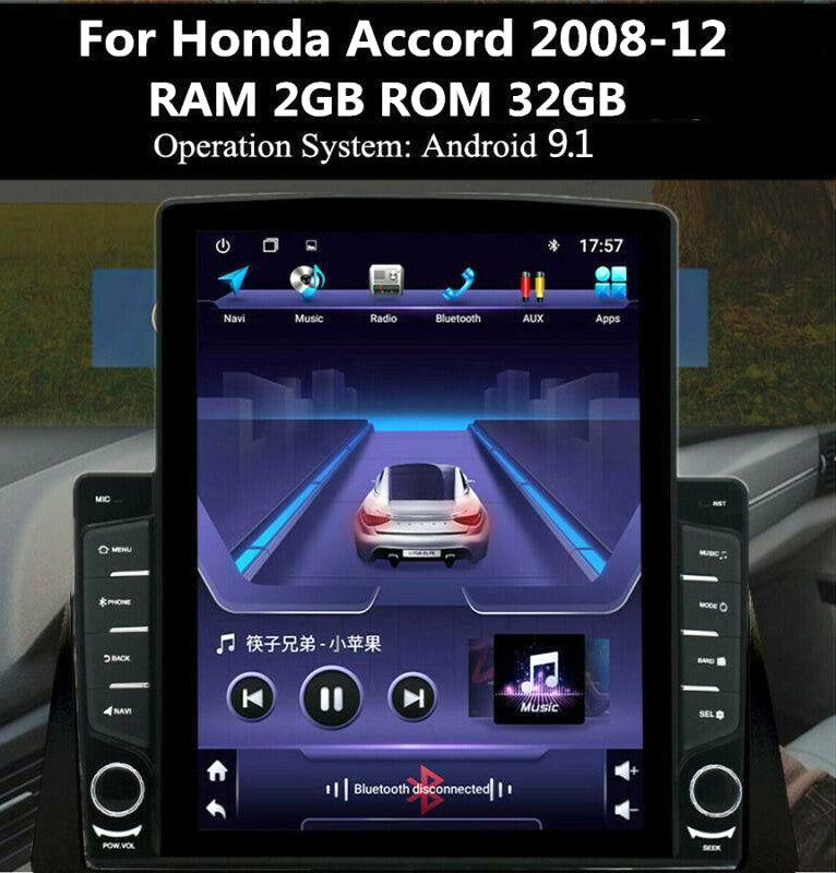 Vertical 9.7-inch touchscreen, Android 9.1, radio, GPS, 2+32G, for 2008-2012 for Honda Accord. n