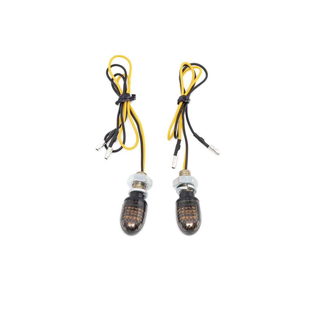 2pcs 8mm for Mini Motorcycle LED Turn Signal Indicators Light Amber Blinker Lamp E24 Q
