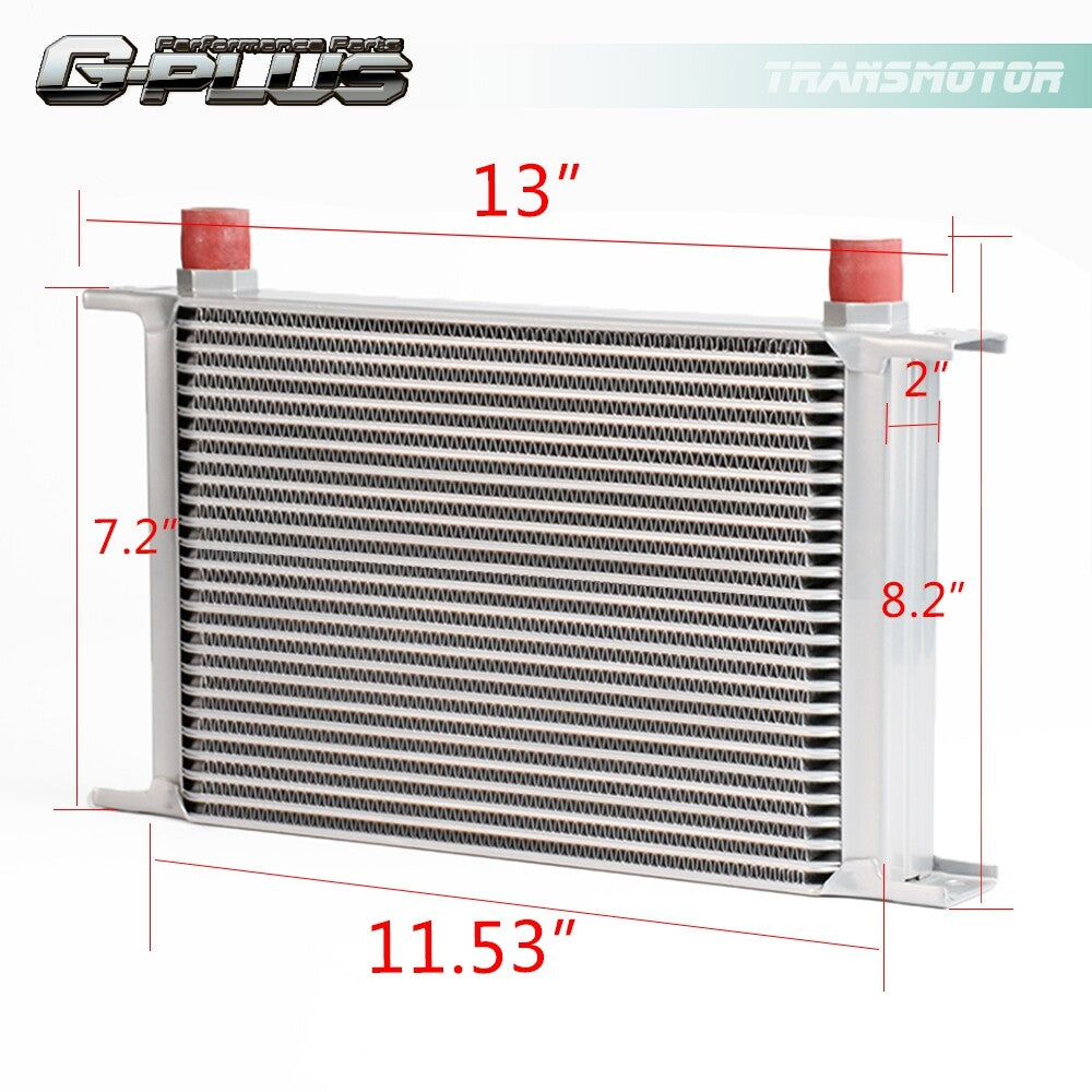 25 Row 10AN Aluminum Engine Oil Cooler Silver Brand New Fits Universal - v
