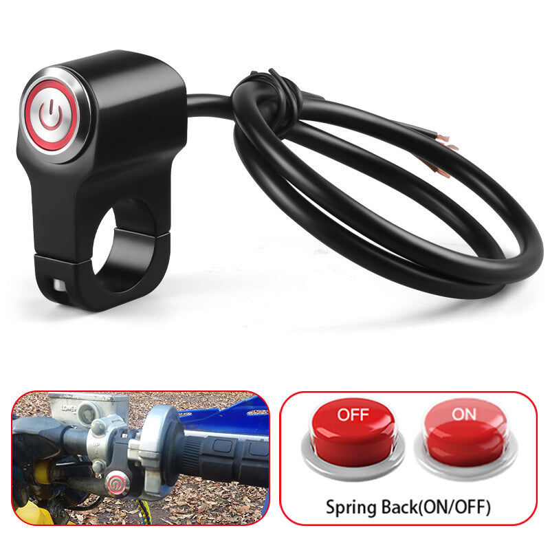 7/8 Motorcycle ATV Handlebar Control Start Switch Momentary Horn Push Button