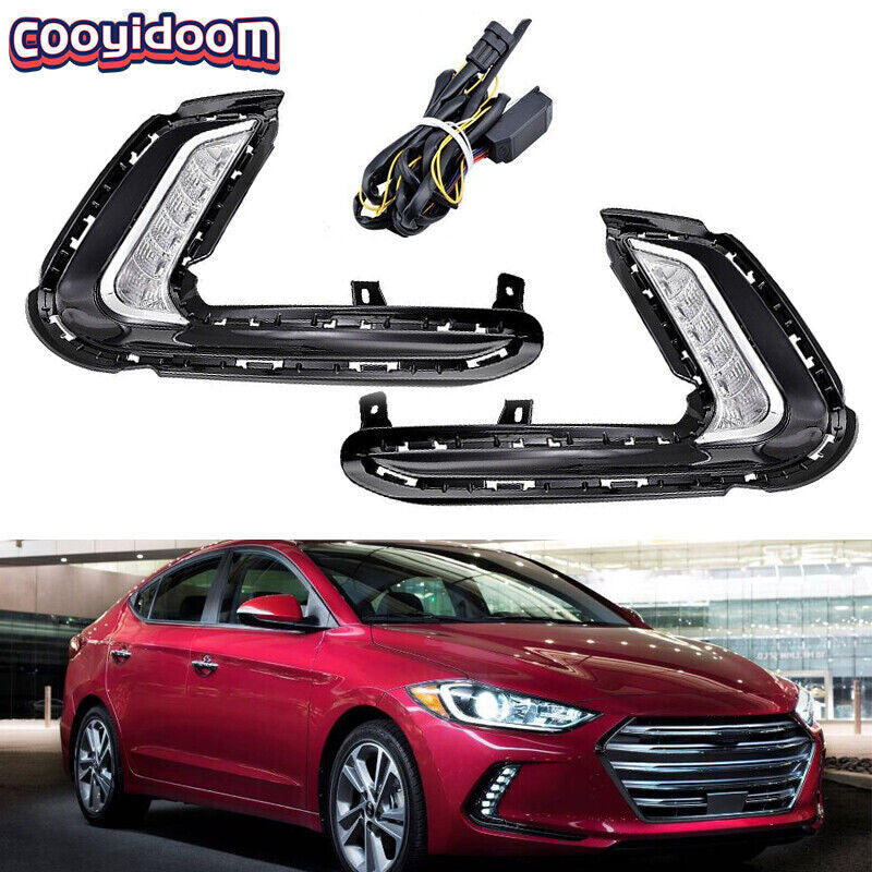 for Hyundai for Elantra LED Daytime Running Light DRL Turn Signal Fog Lamp LHRH