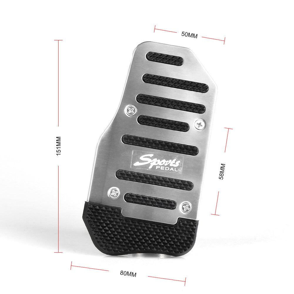 Silver 3X Vehicle Accelerator Brake Foot Pedal Cover Pad Car Auto Transmissio Q