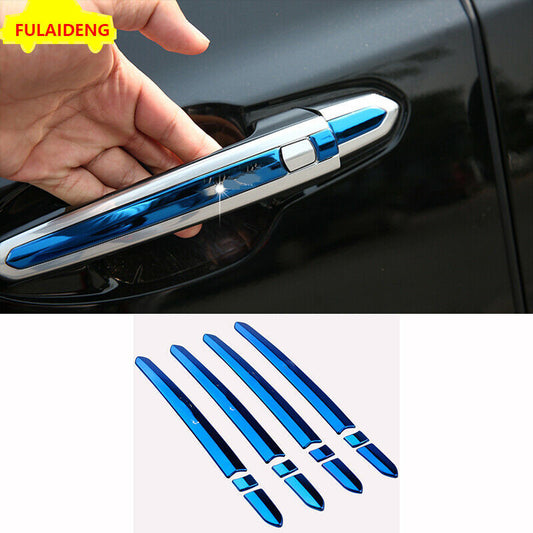 12P for Cadillac XT5 2016-2021 Blue Titanium Outside Door Handle Sticker Trim