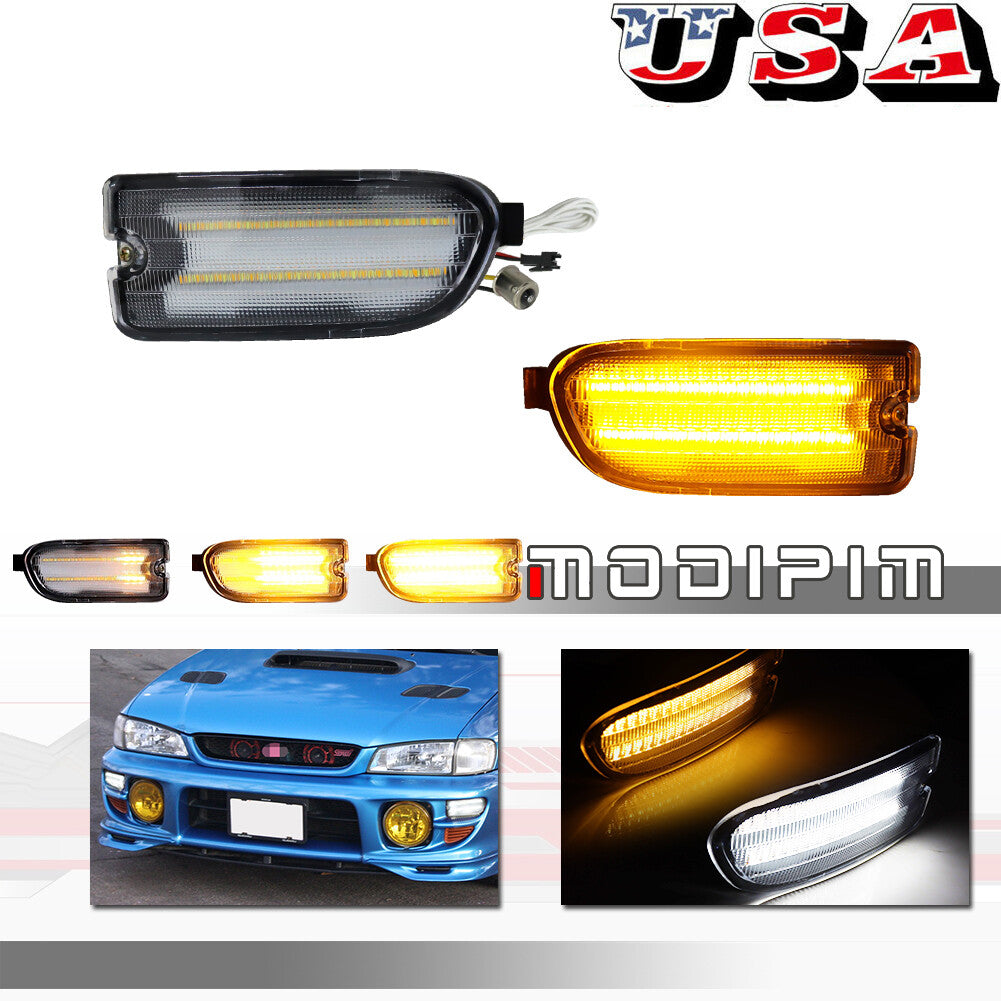 Transparent switch amber LED DRL front signal light suitable for 1999-2001 for Subaru Impreza- v