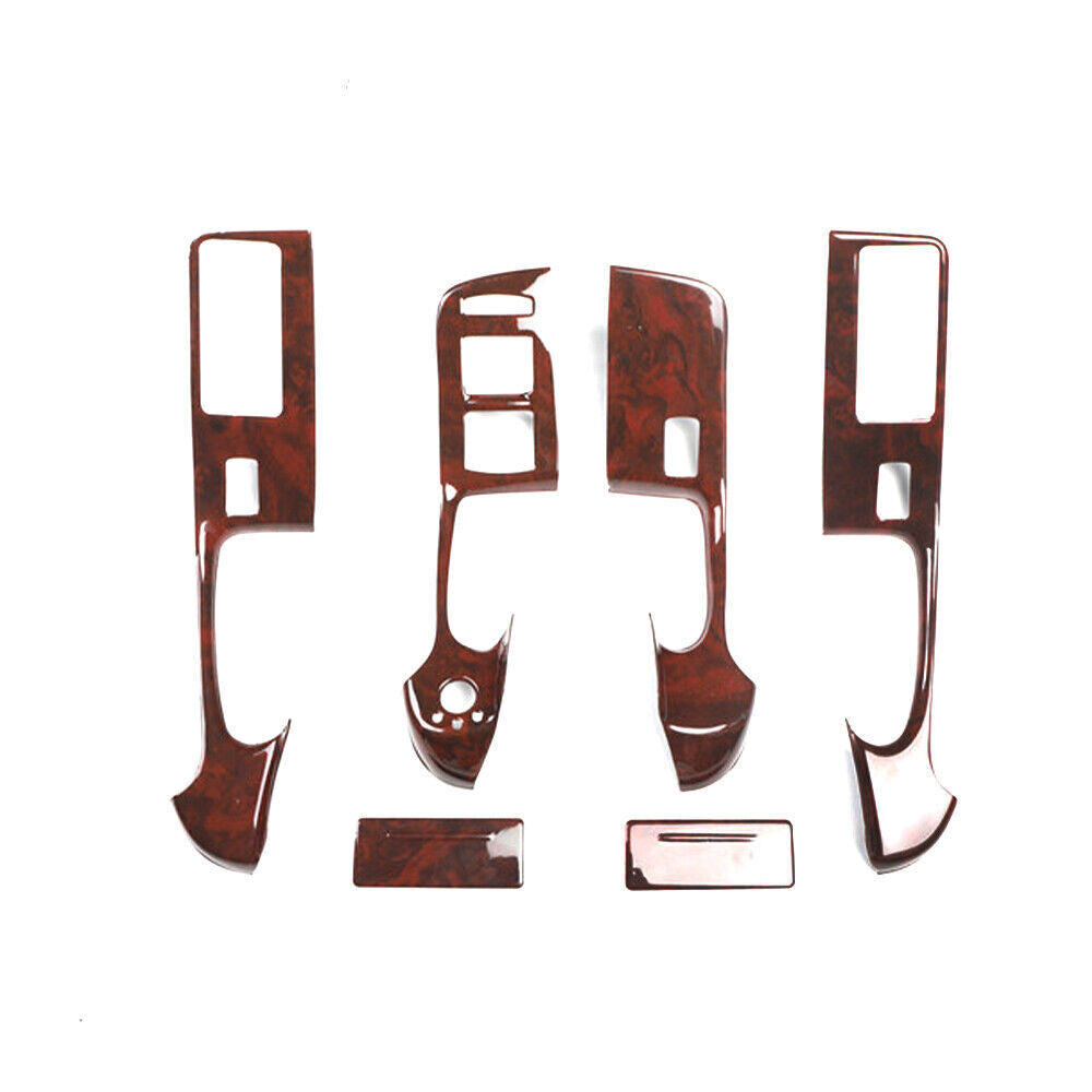 Inner Glass Window Lifting Lock Panel Trim 4 for Audi A6L 2005-2011 Brown Wood