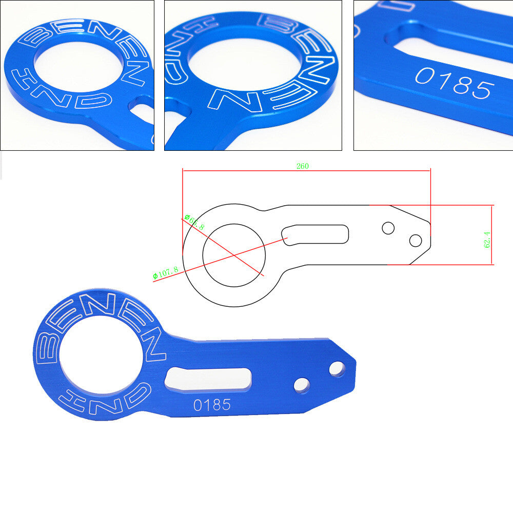 Rear Tow Hook Kit for Universal Car Trailer Ring Aluminum Racing Trailer Hook Q
