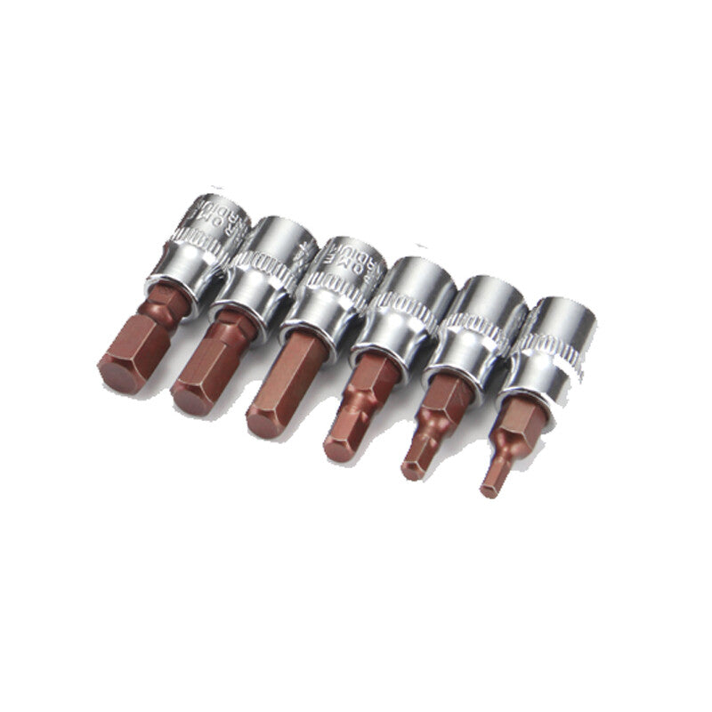 6PCS Metric Hex MM Bit Key Socket Set for 3/8 Drive Ratchet Durable v