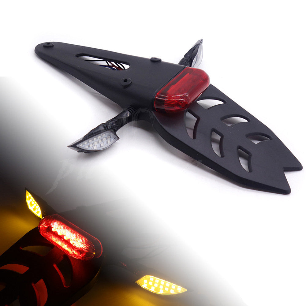 Red Fender LED Rear Tail Brake Light With Turn Signal Lamp Enduro Trial Bike Q